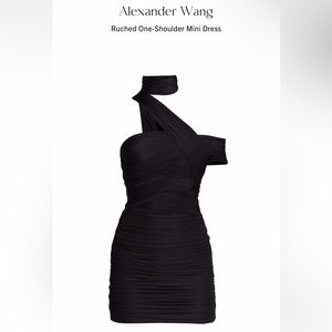 Alexander Wang: Ruched One-Shoulder Mini Dress